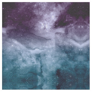 Watercolor and nebula abstract design fabric