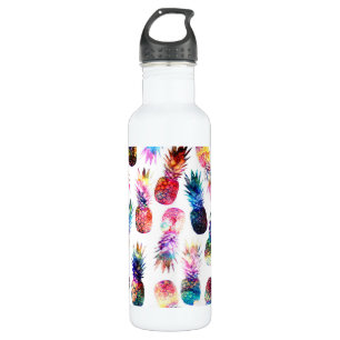 Watercolor and Nebula Pineapples Illustration 710 Ml Water Bottle