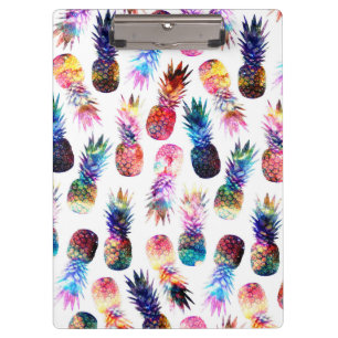 Watercolor and Nebula Pineapples Illustration Clipboard