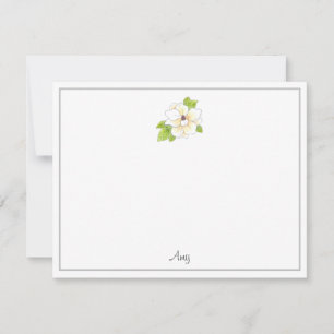 Watercolor and Pen Magnolia Flower Card