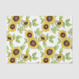  Watercolor and Pen Sunflowers Pattern     Tissue Paper