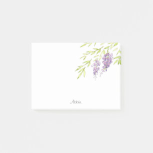 Watercolor and Pen Wisteria Post-it Notes