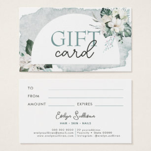 Watercolor and white flowers gift card