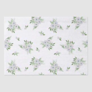 Watercolor anemone and spruce pattern tissue pape paper