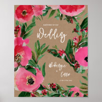 Watercolor Anemone Cardstock Wedding Welcome