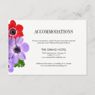 Watercolor Anemone Floral Accommodation Card
