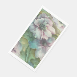 Watercolor Anemone Floral • Elegant Table Decor Napkin