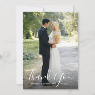 Watercolor Anemone Script Thank You Photo Card