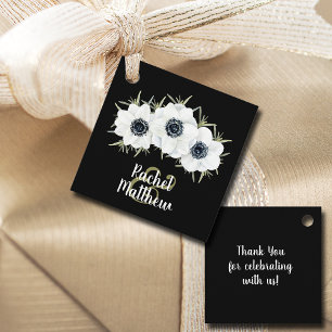 Watercolor Anemones Floral Favour Tags