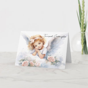 Watercolor Angel Girl For Goddaughter's Birthday Card