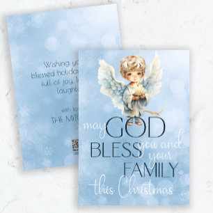 Watercolor Angel Non-Photo Religious Christmas Holiday Card