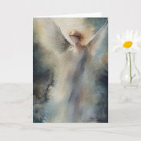 Watercolor Angel Postcard: Scripture-Inspired Bles