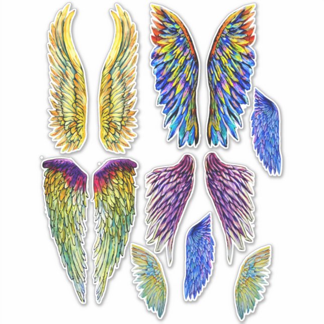 watercolor angel wings fantasy art  (Front)