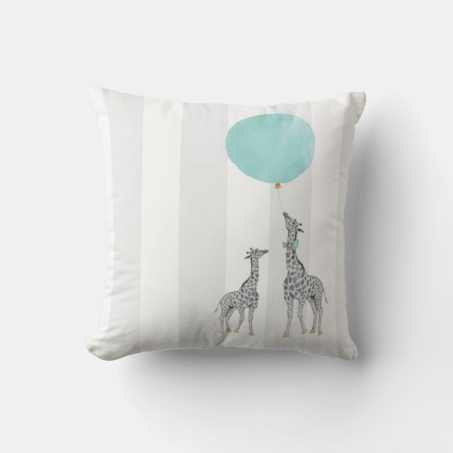 Watercolor Animal Prints Nursery Pillow (Front)