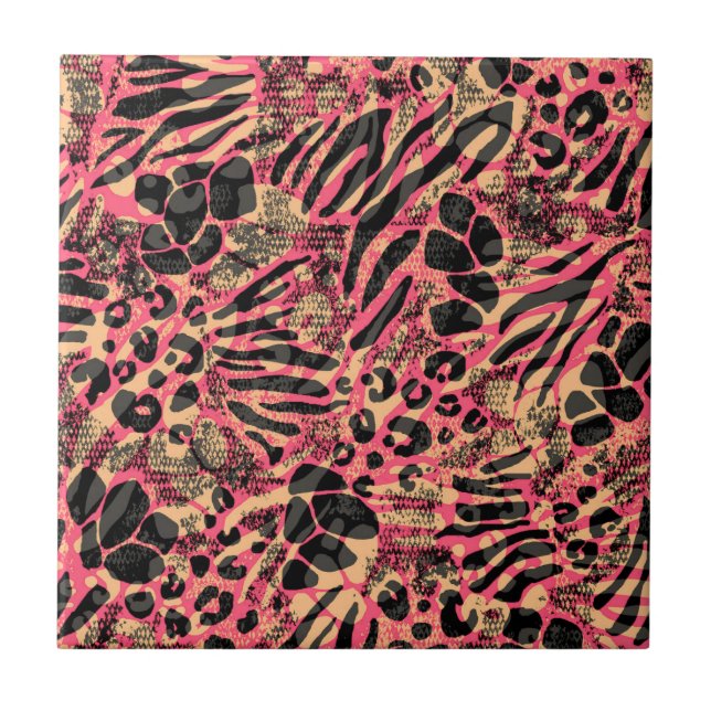 Watercolor Animal Safari Print Tile (Front)