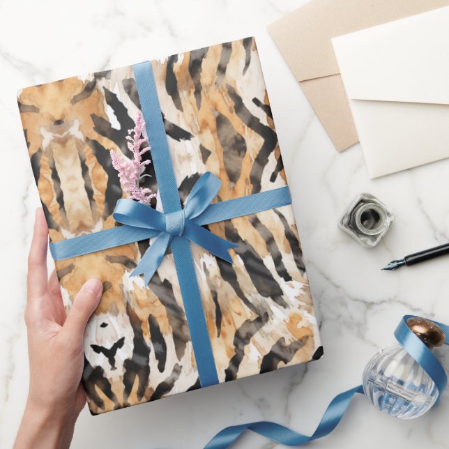 Watercolor Animals skin print Safari themed  Wrapping Paper (Gifting)