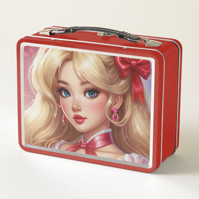 Watercolor Anime Metal Lunchbox (Back)