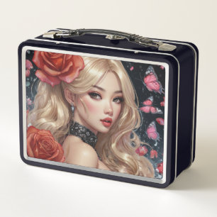 Watercolor Anime Metal Lunchbox