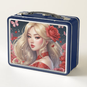 Watercolor Anime Metal Lunchbox