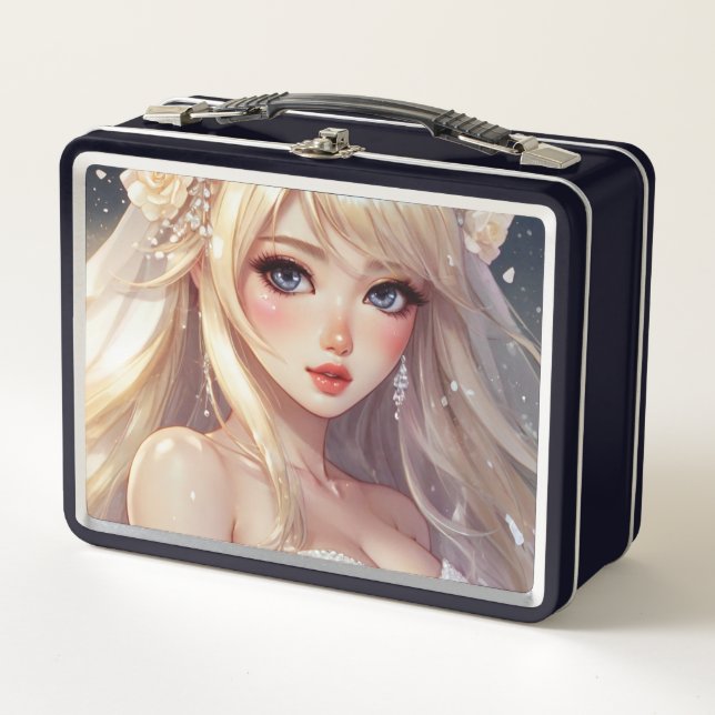 Watercolor Anime Metal Lunchbox (Front)