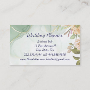 Watercolor Antique Roses Wedding Planner Custom  Business Card