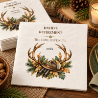 Watercolor Antlers Hunter Retirement Party