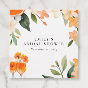 Watercolor Aperol Spritz Bridal Shower Favour Tags