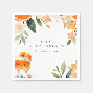 Watercolor Aperol Spritz Bridal Shower Napkin