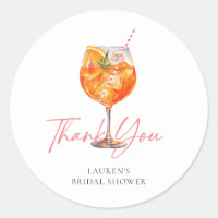 Watercolor Aperol Spritz Bridal Shower Thank You