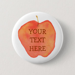 Watercolor Apple 6 Cm Round Badge