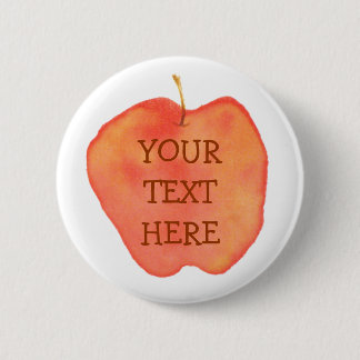 Watercolor Apple 6 Cm Round Badge