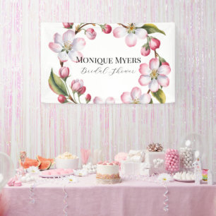 Watercolor Apple Cherry Blossom Bridal Shower Banner