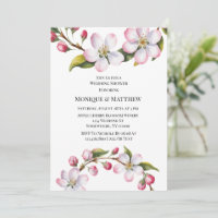 Watercolor Apple Cherry Blossom Wedding Shower