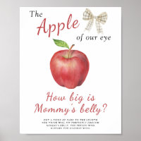 Watercolor apple - how big is mummy's belly game 