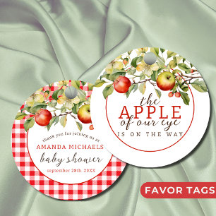 Watercolor Apple of Our Eye Fall Baby Shower Favour Tags