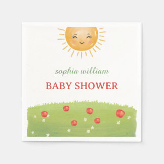 Watercolor Apple Orchard Baby Shower Napkin