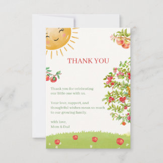 Watercolor Apple Orchard Baby Shower Thank You Card