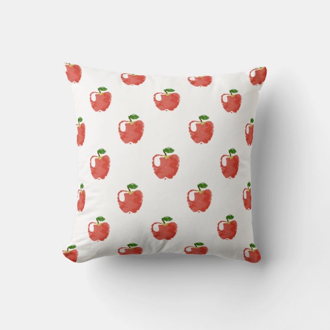 Watercolor Apple Pattern Cushion (Front)