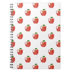 Watercolor Apple Pattern Notebook