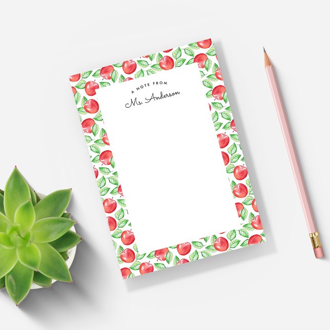 Watercolor Apple Pattern | Personalised Post-it Notes (Creator Uploaded)