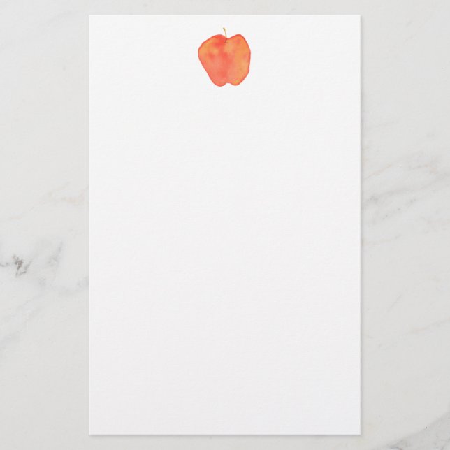Watercolor Apple Stationery (Front)