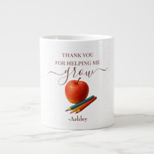 Watercolor Apple Teacher – Thank You Gift  Large Coffee Mug