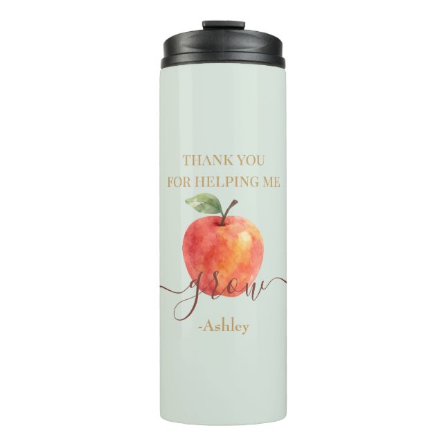 Watercolor Apple Teacher – Thank You Gift  Thermal Tumbler (Front)