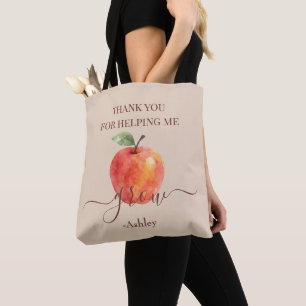 Watercolor Apple Teacher – Thank You Gift Tote Bag