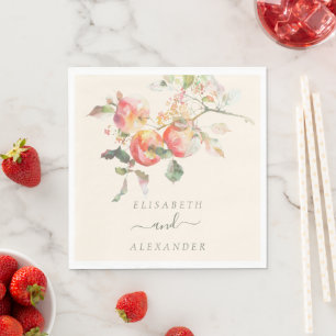 Watercolor Apples Elegant Fall Wedding Napkin