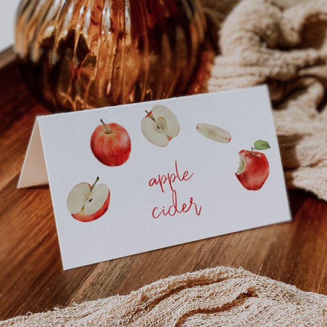 Watercolor Apples Food Label Place Card (Creator Uploaded)