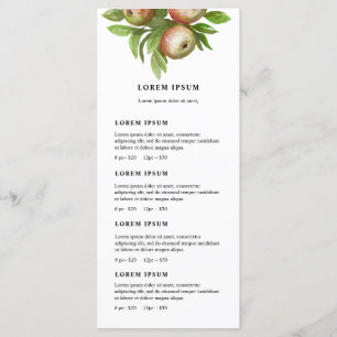 watercolor apples price list menu