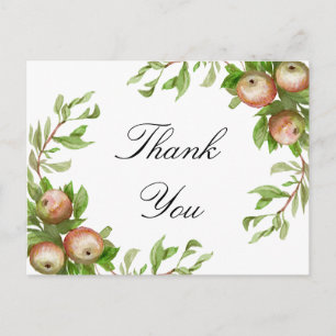 Watercolor apples thank you card