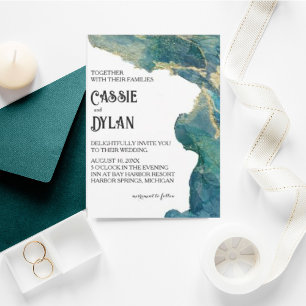 Watercolor Aqua Wedding Invite