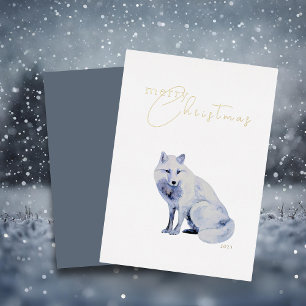 Watercolor Arctic Fox Corporate Christmas 